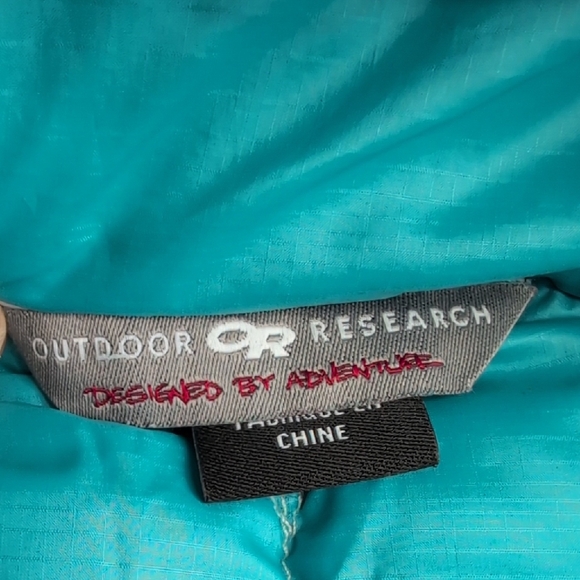 Outdoor Research Women's Light Aqua Hooded Puffer Jacket - Picture 17 of 17